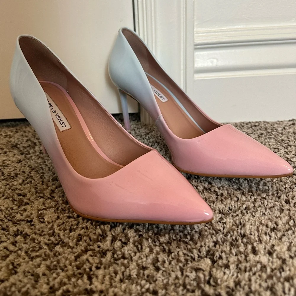 Pink and White Women's Heels - Picture 1 of 7